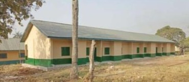 The four-classroom block, rebuilt, after the work