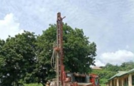 A borehole and water tower, before the work